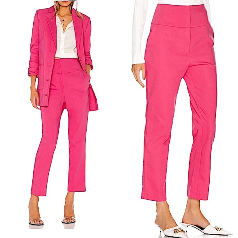 GRLFRND REVOLVE Cameron Bright Pink Trouser Pants New With Tags